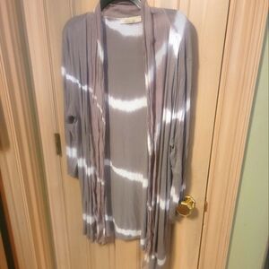 Womens plus Sz 1X Must Have Tye Dye Cardigan Sweater Boho